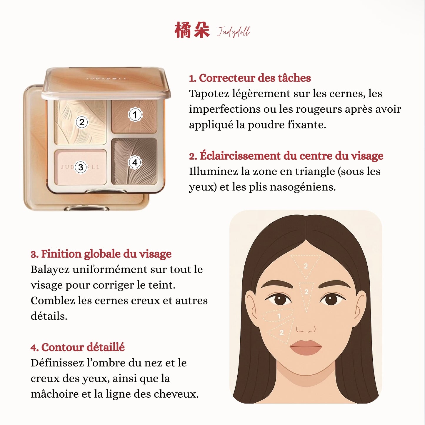 Palette Contour & Illuminateur 2 en 1 - Judydoll